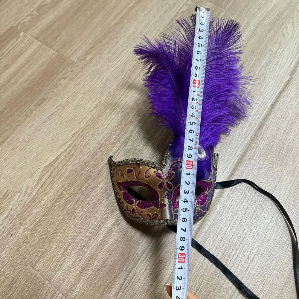 Funny Rhinestone Half-Face Lace Mask Seductive Style Cosplay Feather Mask Multicolor Masquerade Masquerade Ball Mask Ladies
