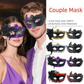 2Pcs Couple Sexy Painted Half Face Masquerade Mask For Men Women Wedding Carnival Stage Show Party Costume Accessory