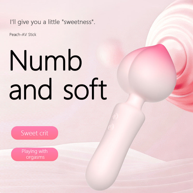 Peach Clitoral Mini AV Wand Vibrator