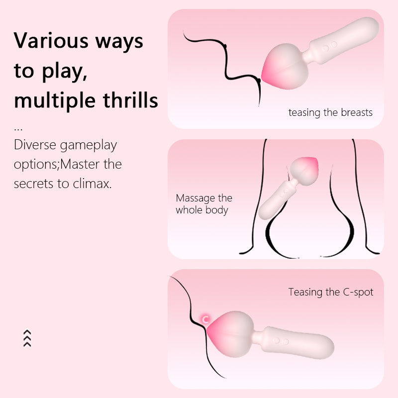 Peach Clitoral Mini AV Wand Vibrator