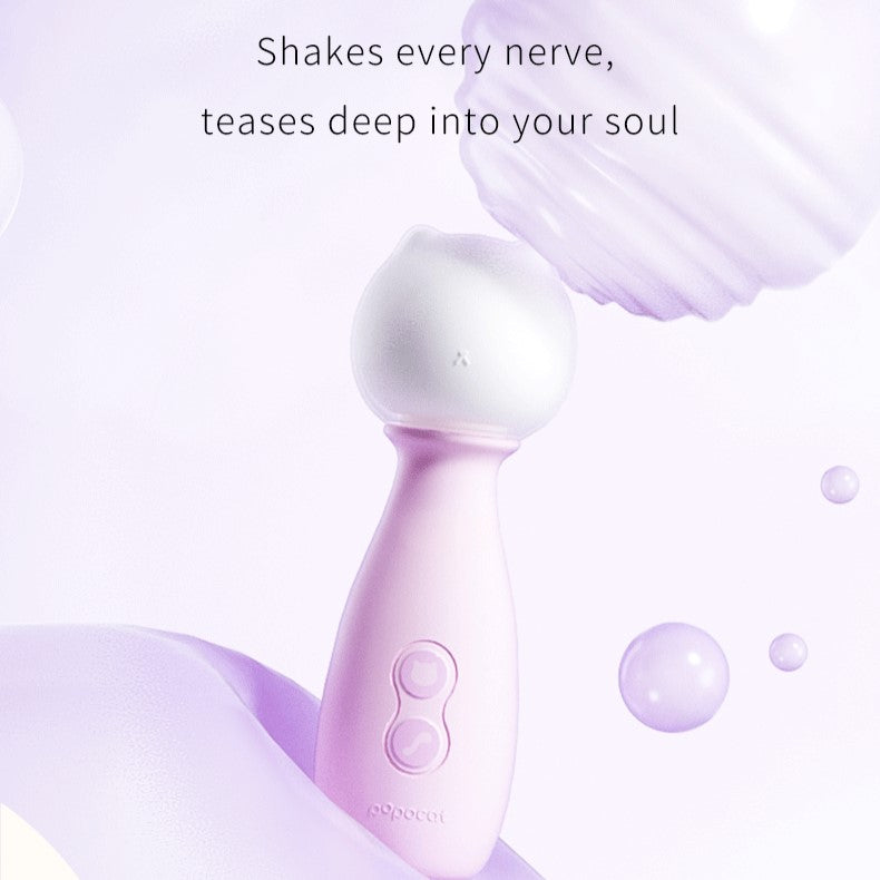 POPOCAT Mini AV Wand Vibrator with G-Spot Vibrator & Nipple Clamps App Controlled