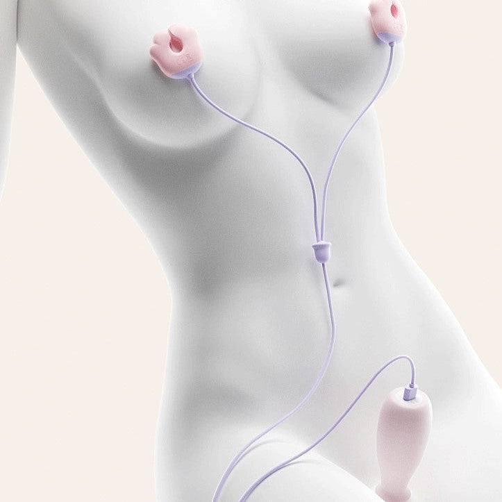POPOCAT Mini AV Wand Vibrator with G-Spot Vibrator & Nipple Clamps App Controlled