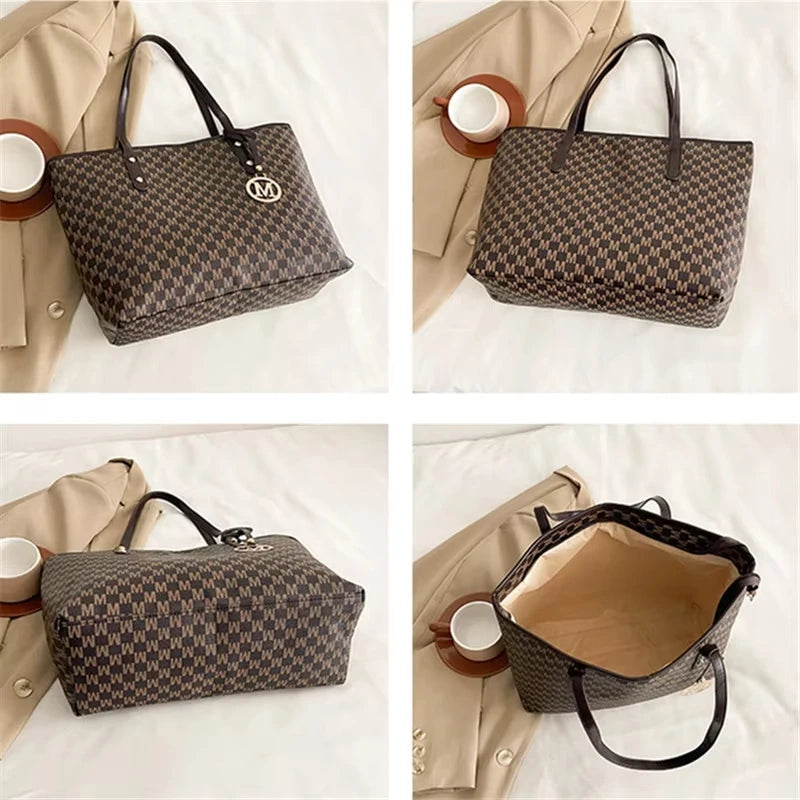 Vintage Ladies Tote Bag Large Capacity Fashion Elegant Handbag Classic Underarm Bag Women's Shopping Bag